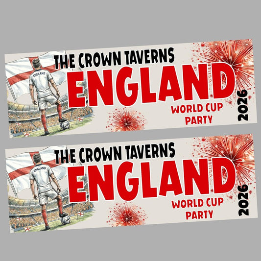 England World Cup Banner, World Cup Party Banner Personalised