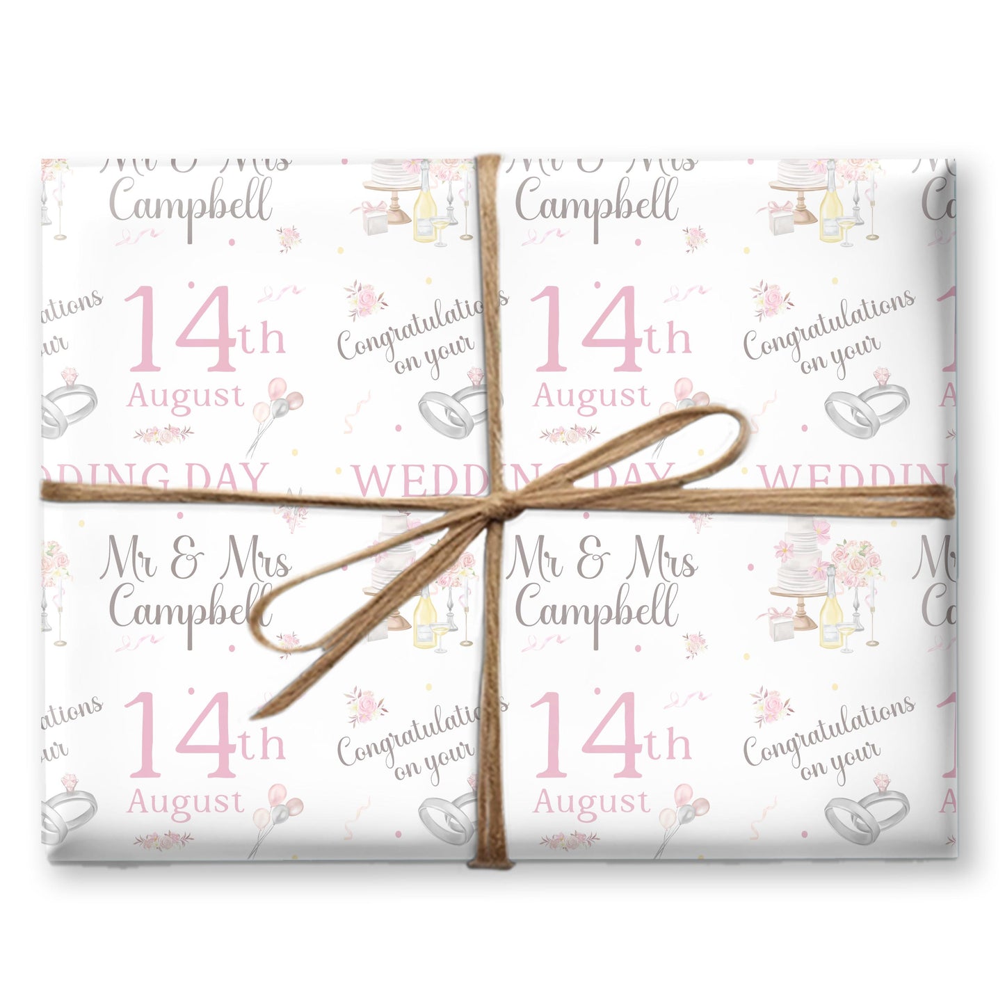 Personalised Wedding Gift Wrap, Personalised Wrapping Paper