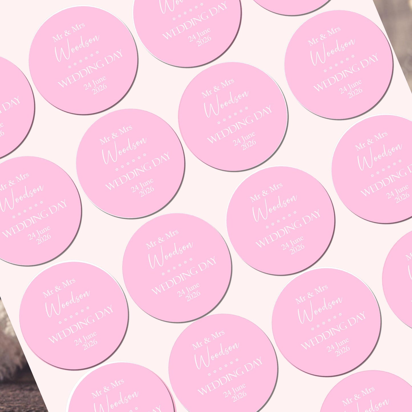 Personalised  Wedding Thank You Stickers For Guests, Mr & Mrs Wedding Stickers For Party Favours