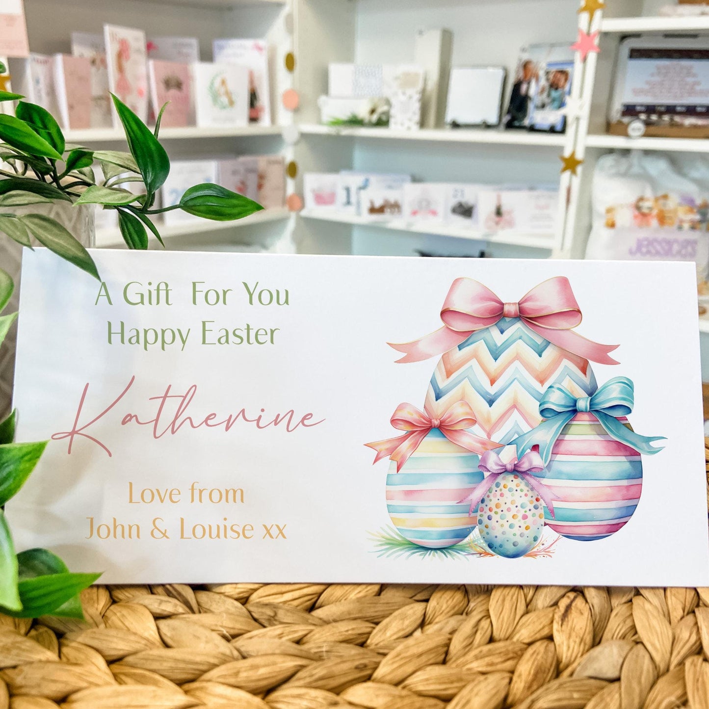 Personalised Easter Gift Card Money Gift Wallet for Easter, Easter eggs