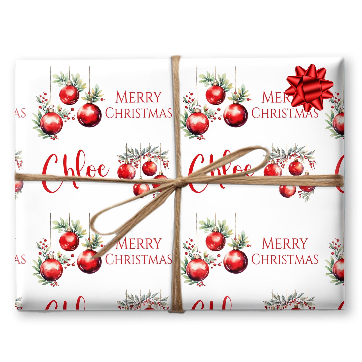 Personalised Gift Wrap | Personalised Christmas Wrapping Paper | Personalised Gift Wrap | Fun Gift Wrap | Christmas Baubles