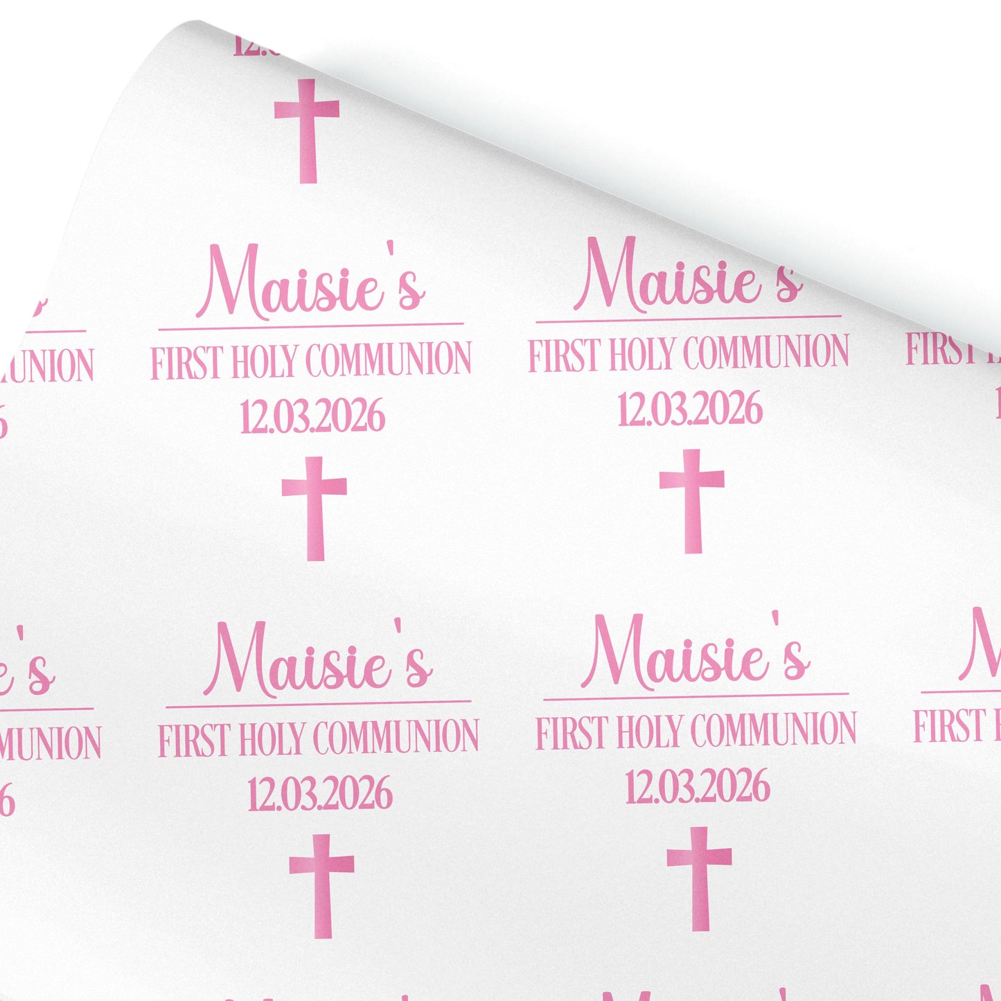 First Holy Communion Wrapping Paper – Personalised with Name & Date