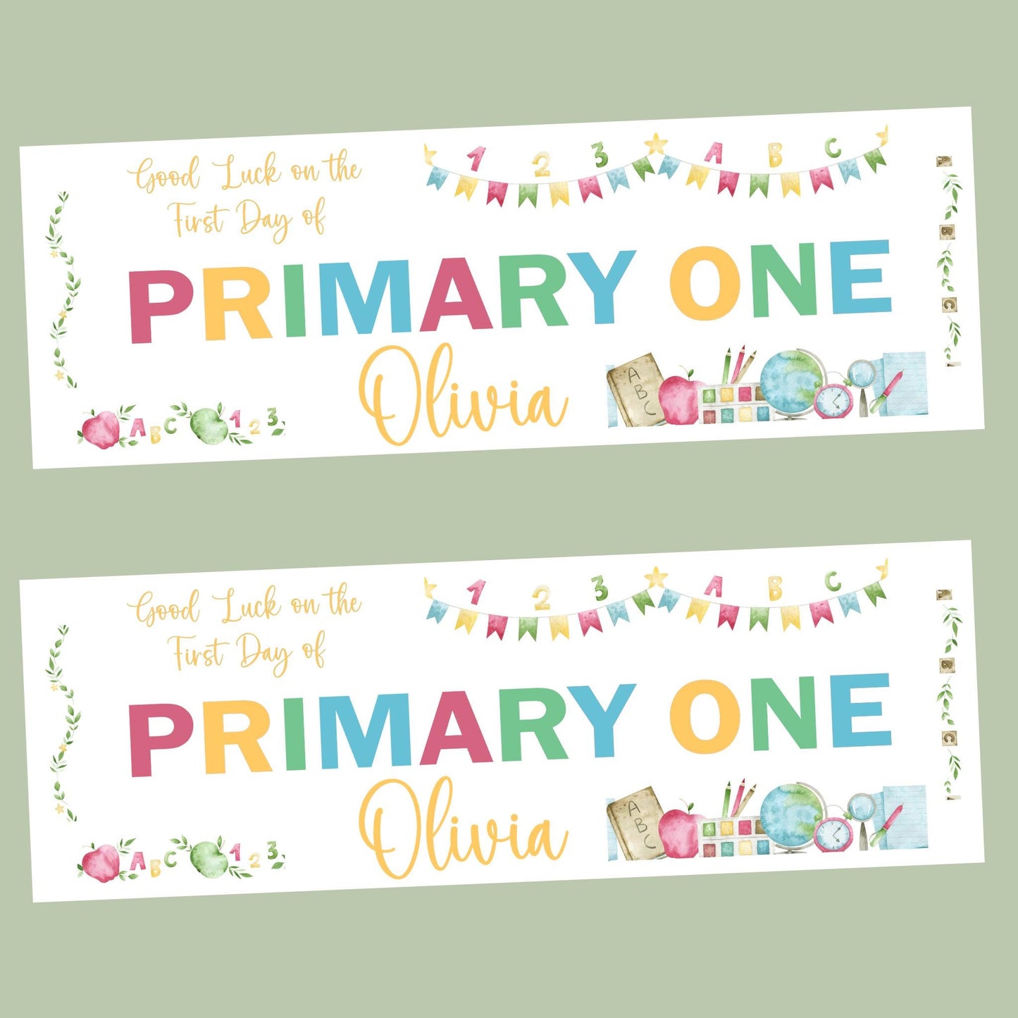 First Day of School Banner, Personalised Primary One Banner, Personalised back to school banner, School decorations, Back to school ideas