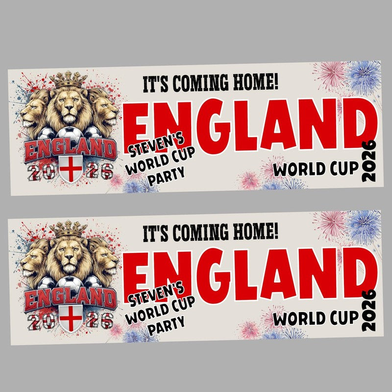 England World Cup Banner, World Cup Party Banner Personalised