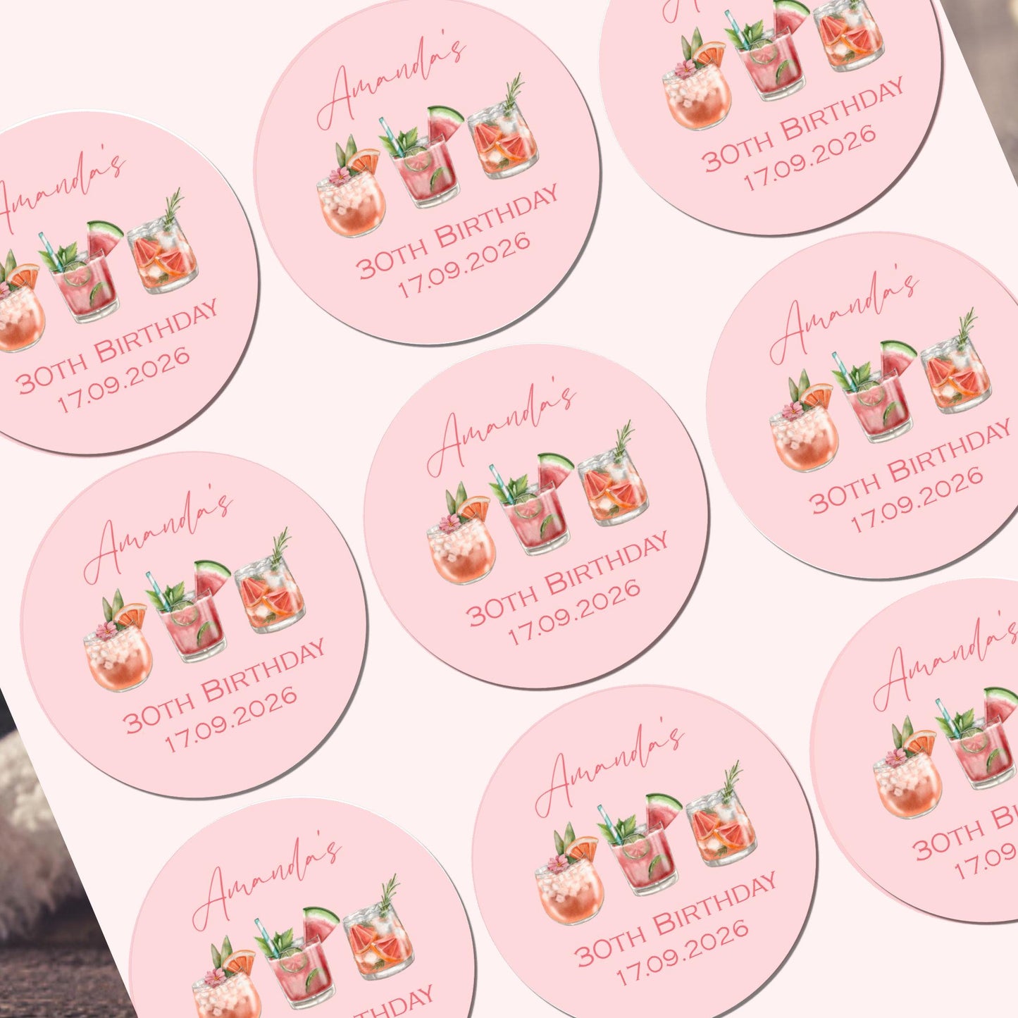 Birthday Stickers Party Bags Sweet Cone Thank You Stickers Labels Tags