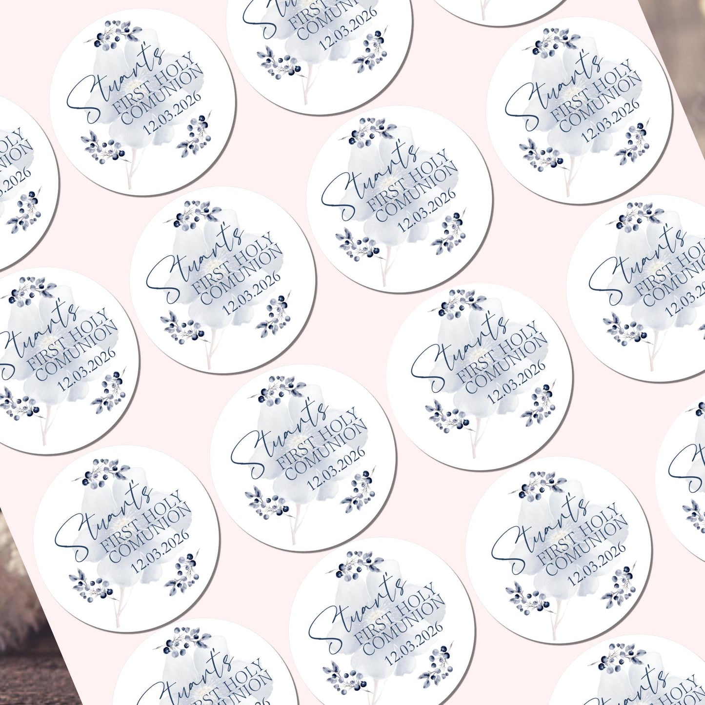 Personalized First Holy Communion Stickers, Party Favor Labels, Confirmation, Christening stickers