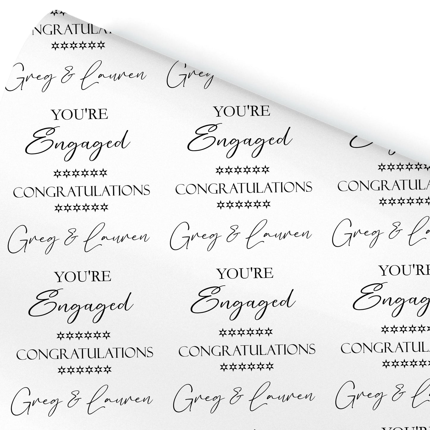 Personalised Engagement Wrapping Paper, Custom Celebration Gift Wrap