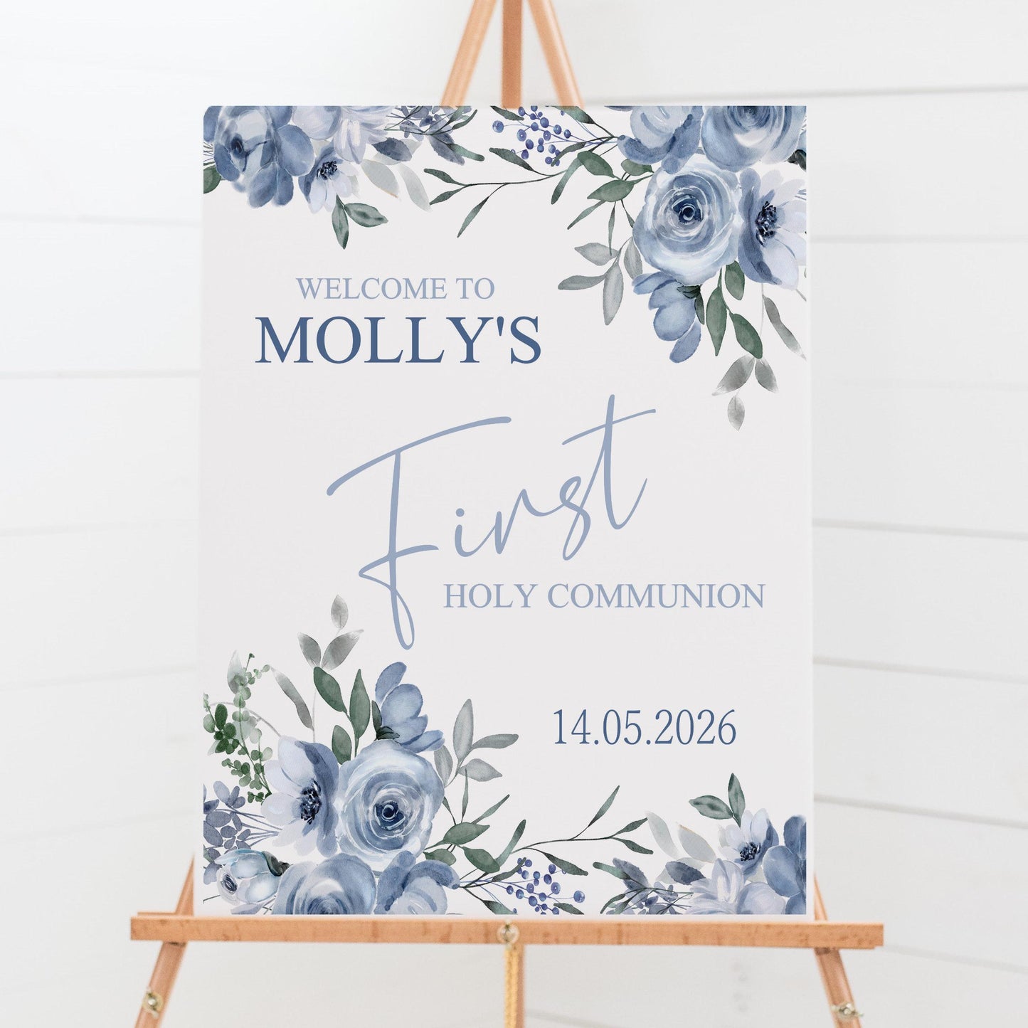 Personalised First Holy Communion Welcome Sign Printed, Custom Baptism & Christening Sign