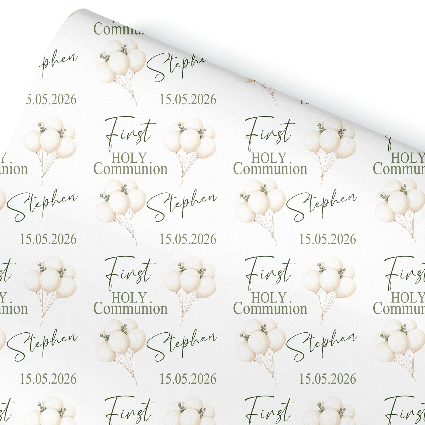 First Holy Communion Wrapping Paper, Confirmation gift wrap, Religious gift ideas
