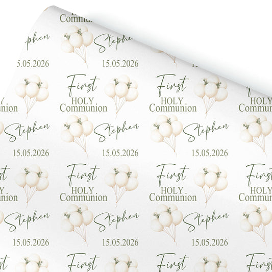 First Holy Communion Wrapping Paper, Confirmation gift wrap, Religious gift ideas