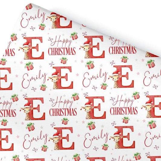 Christmas Wrapping Paper, Giraffe Christmas Gift Wrap