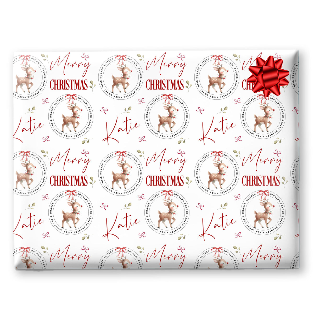 Christmas wrapping paper for children, Rudolph gift wrap
