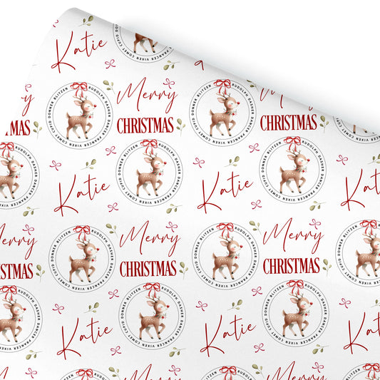 Christmas wrapping paper for children, Rudolph gift wrap