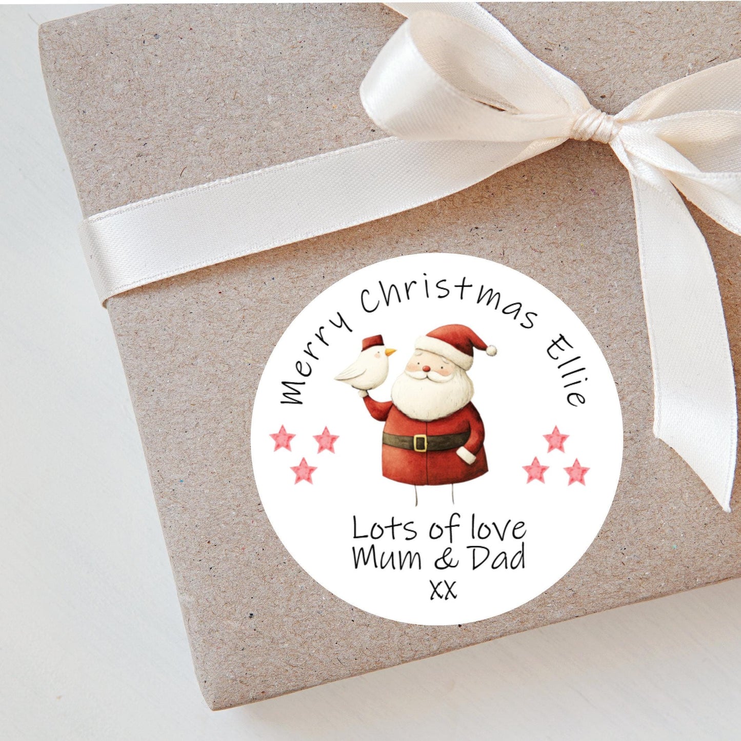 Personalised Christmas Stickers Labels For Wrapping Gifts, Name Tag