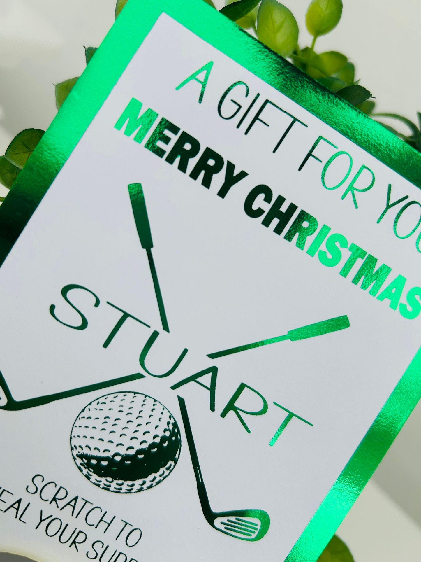 Personalised Scratch Off Reveal Ticket Golf, Golf Birthday Present
