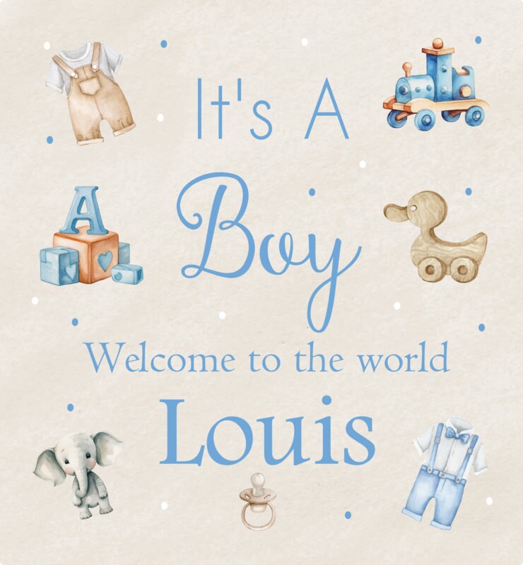 Personalised congratulations new baby boy gift bag, baby boy, new son, congratulations new baby