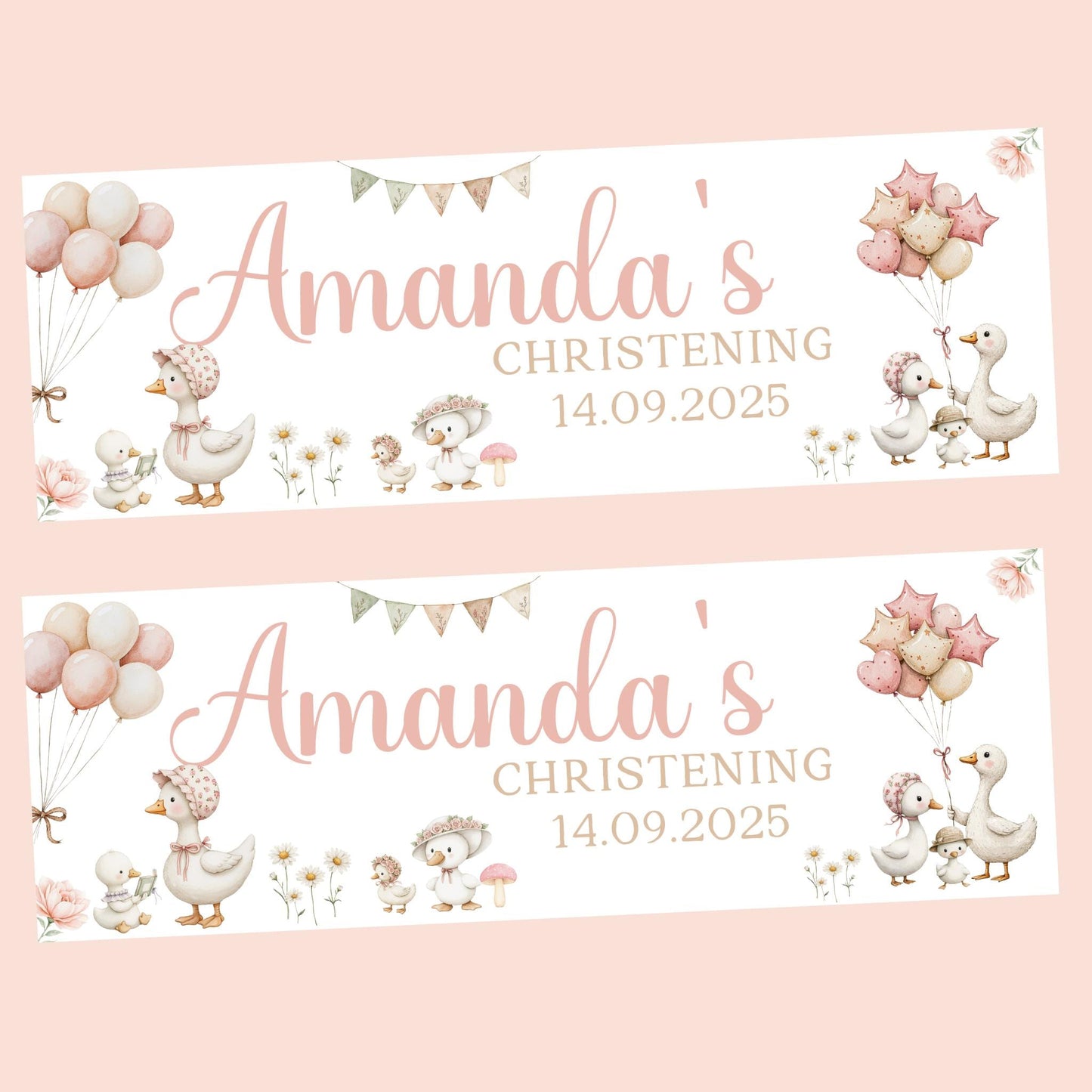 Personalised Christening Banner , Baptism decoration, Banners for christening, religious decorations, christening celebration decor, Animals