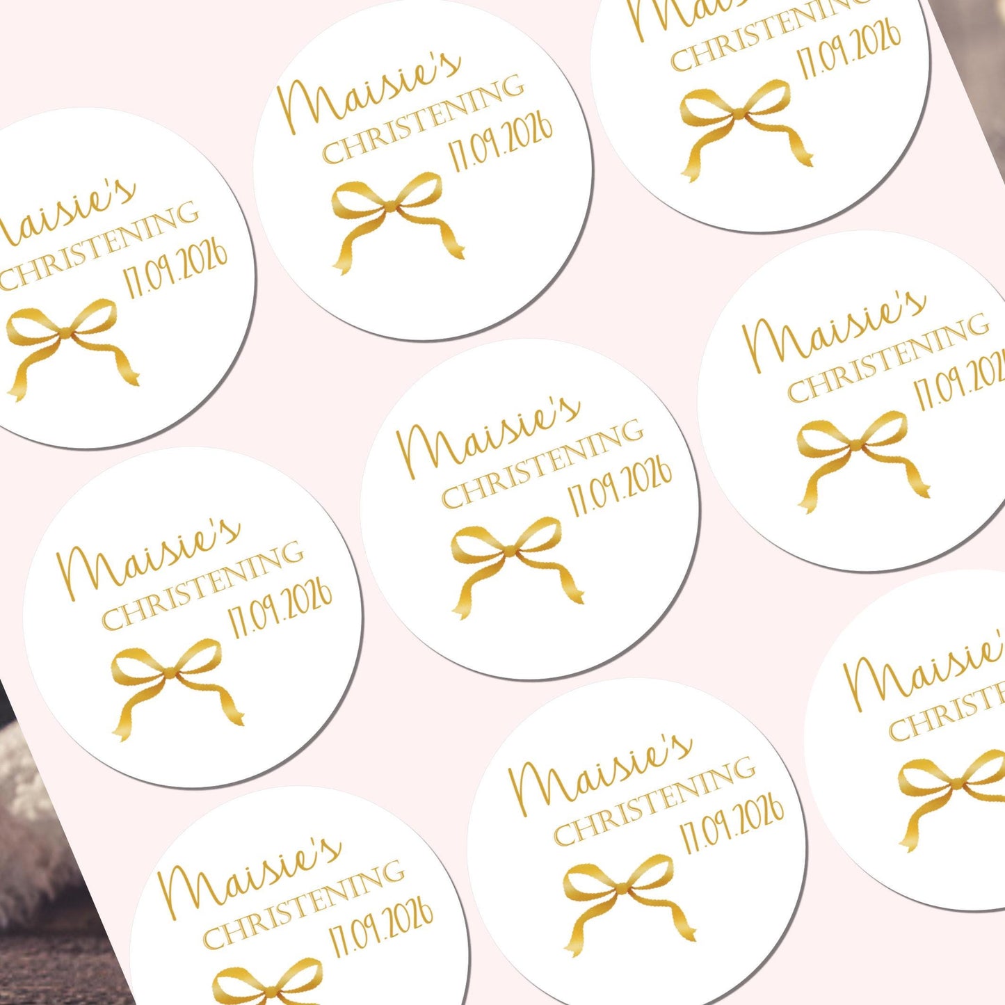 Personalised Christening Stickers, Party Bag Stickers, Sweet Cone Bags Party Favours Baptism