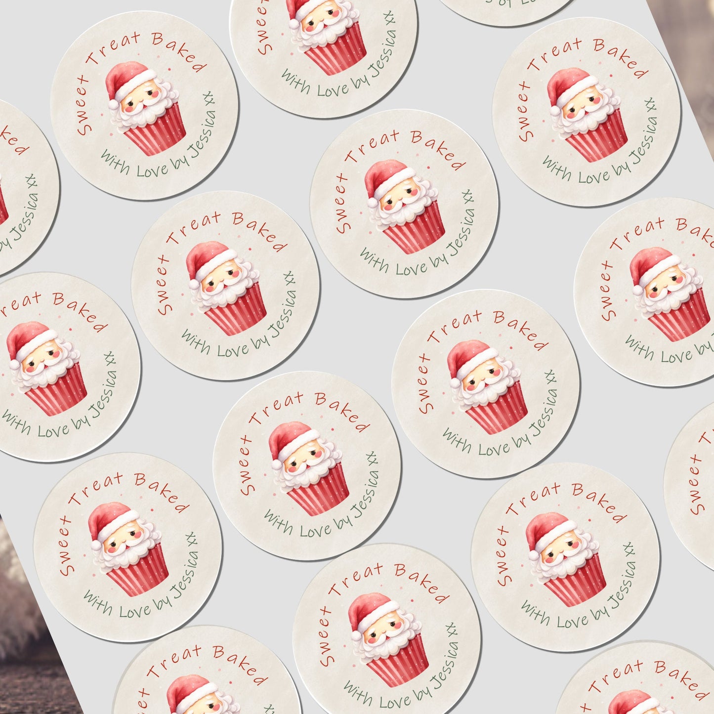 Personalised Christmas Stickers for Treats Sweet Cakes Gift Wrap Label