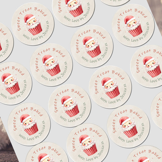 Personalised Christmas Stickers for Treats Sweet Cakes Gift Wrap Label