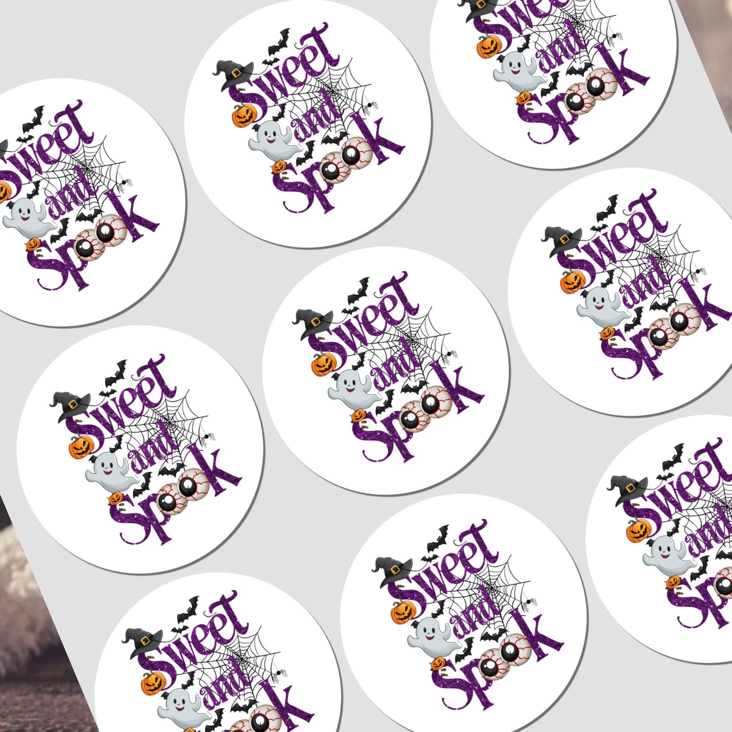 NON Personalised Halloween Stickers Labels for Sweet Cones Trick or Treat Bags