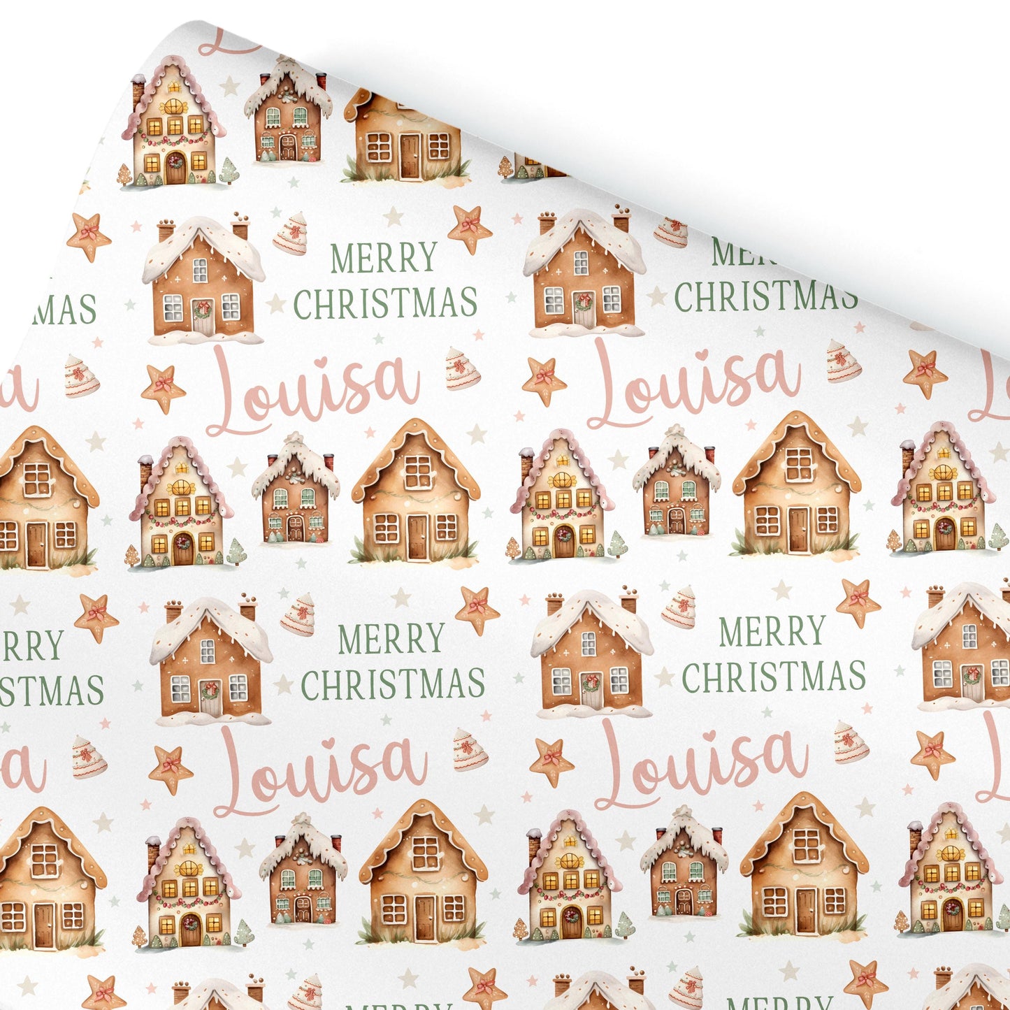 Personalised Gift Wrap | Personalised Christmas Wrapping Paper | Personalised Gift Wrap | Fun Gift Wrap |  Gingerbread Gift Wrap
