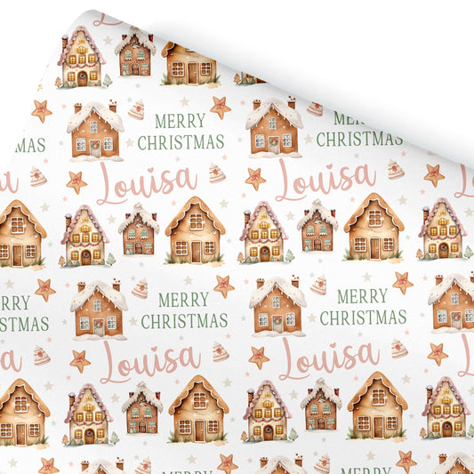 Personalised Gift Wrap | Personalised Christmas Wrapping Paper | Personalised Gift Wrap | Fun Gift Wrap |  Gingerbread Gift Wrap