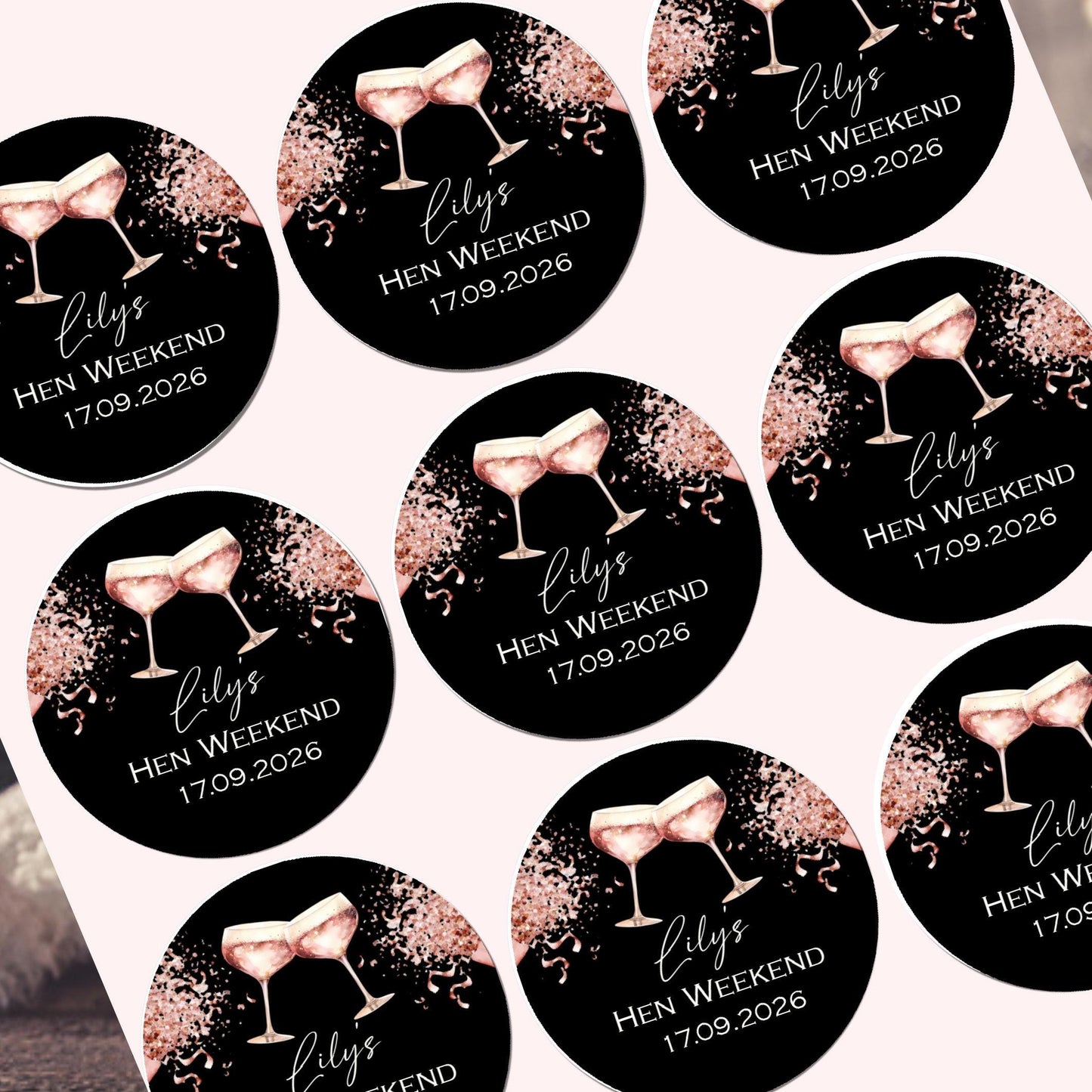 Personalised Hen Night Party Stickers for Favours Bride tribe Party Bags Printed Celebration Stickers Bride to be
