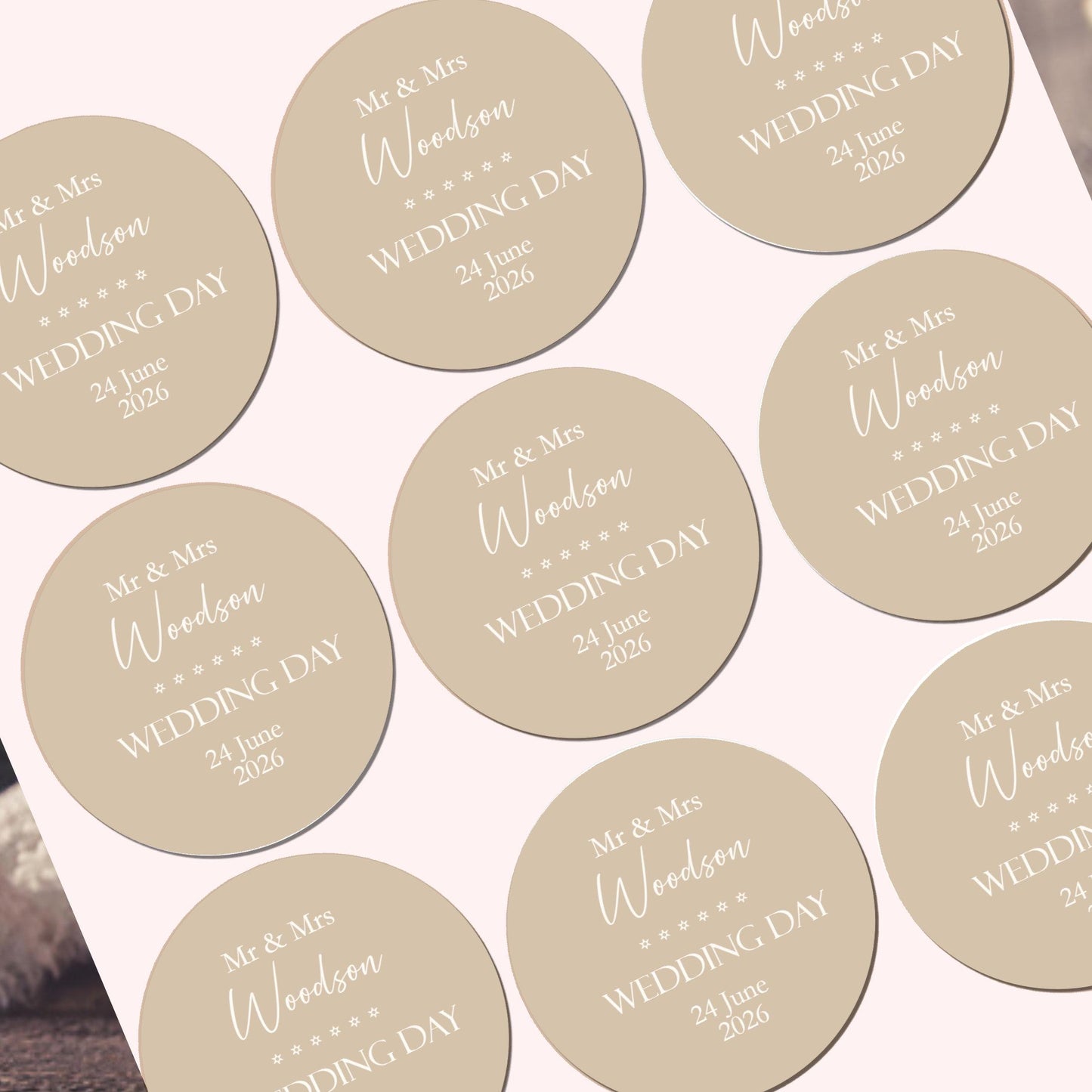 Personalised Wedding Thank You Stickers For Guests, Mr & Mrs Wedding Stickers For Party Favours