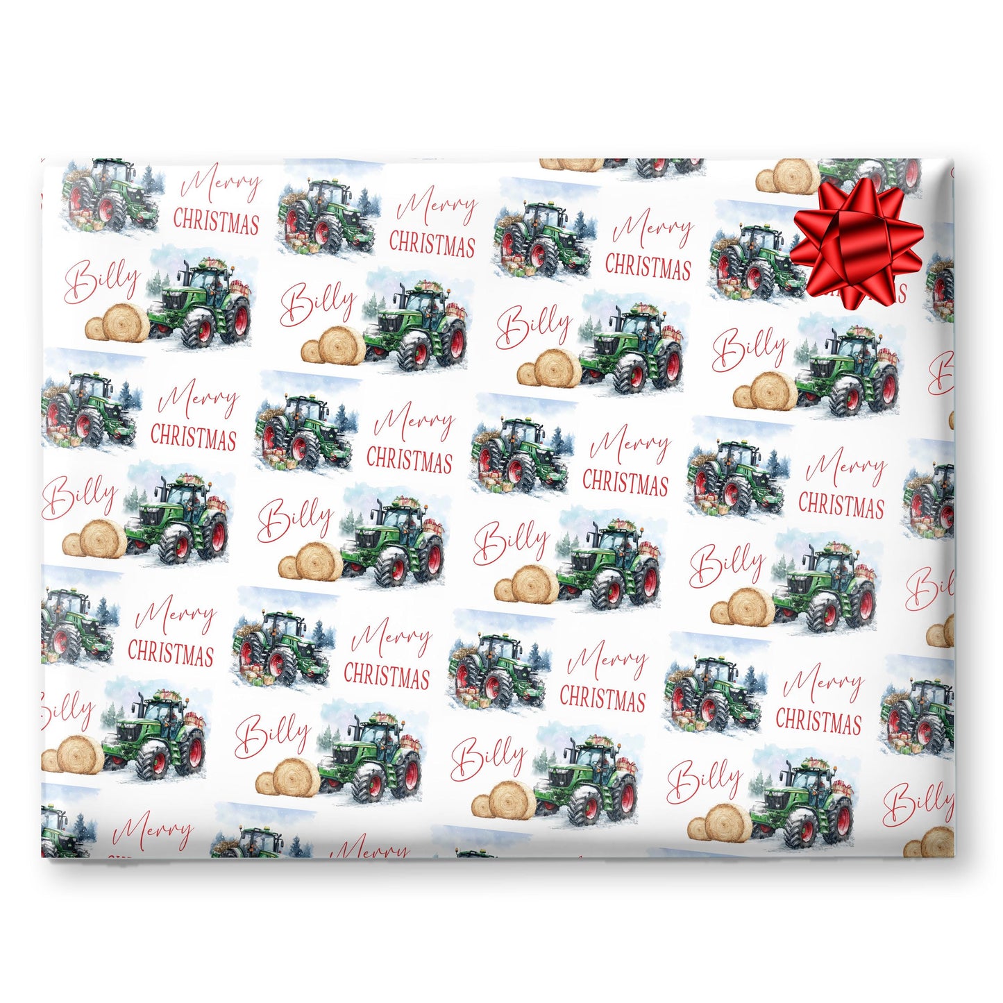 Personalised Christmas Gift Wrap – Farmer Tractor Design Wrapping Paper- Farm yard gift ideas