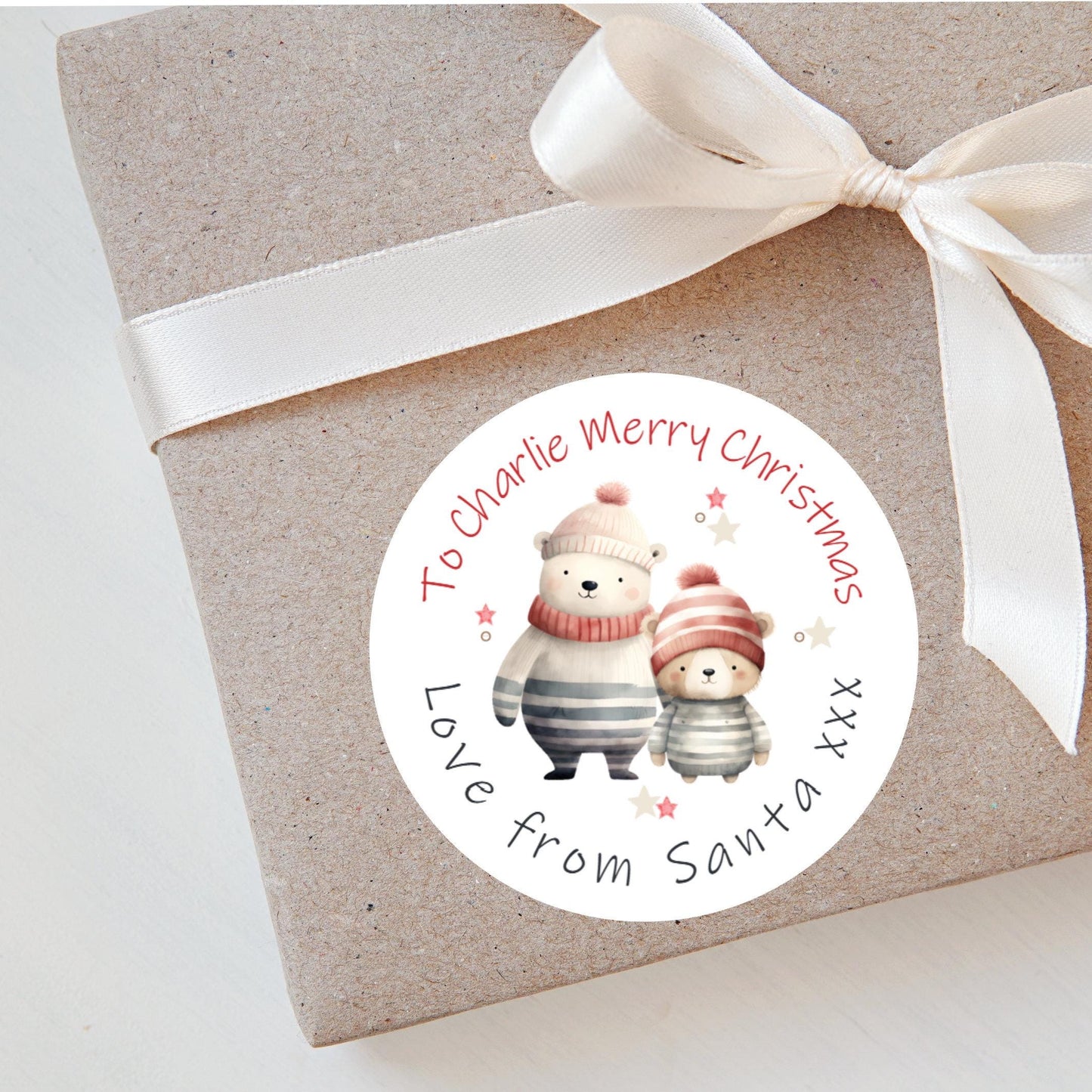 Personalised Christmas Stickers Labels For Wrapping Gifts, Name Tag