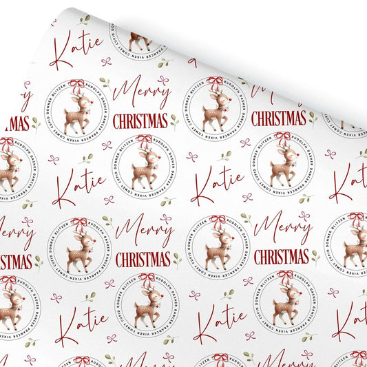 Christmas wrapping paper for children, Rudolph gift wrap