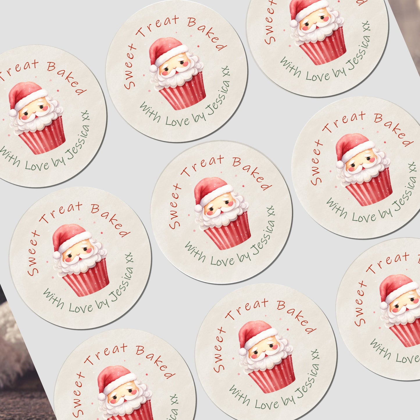 Personalised Christmas Stickers for Treats Sweet Cakes Gift Wrap Label