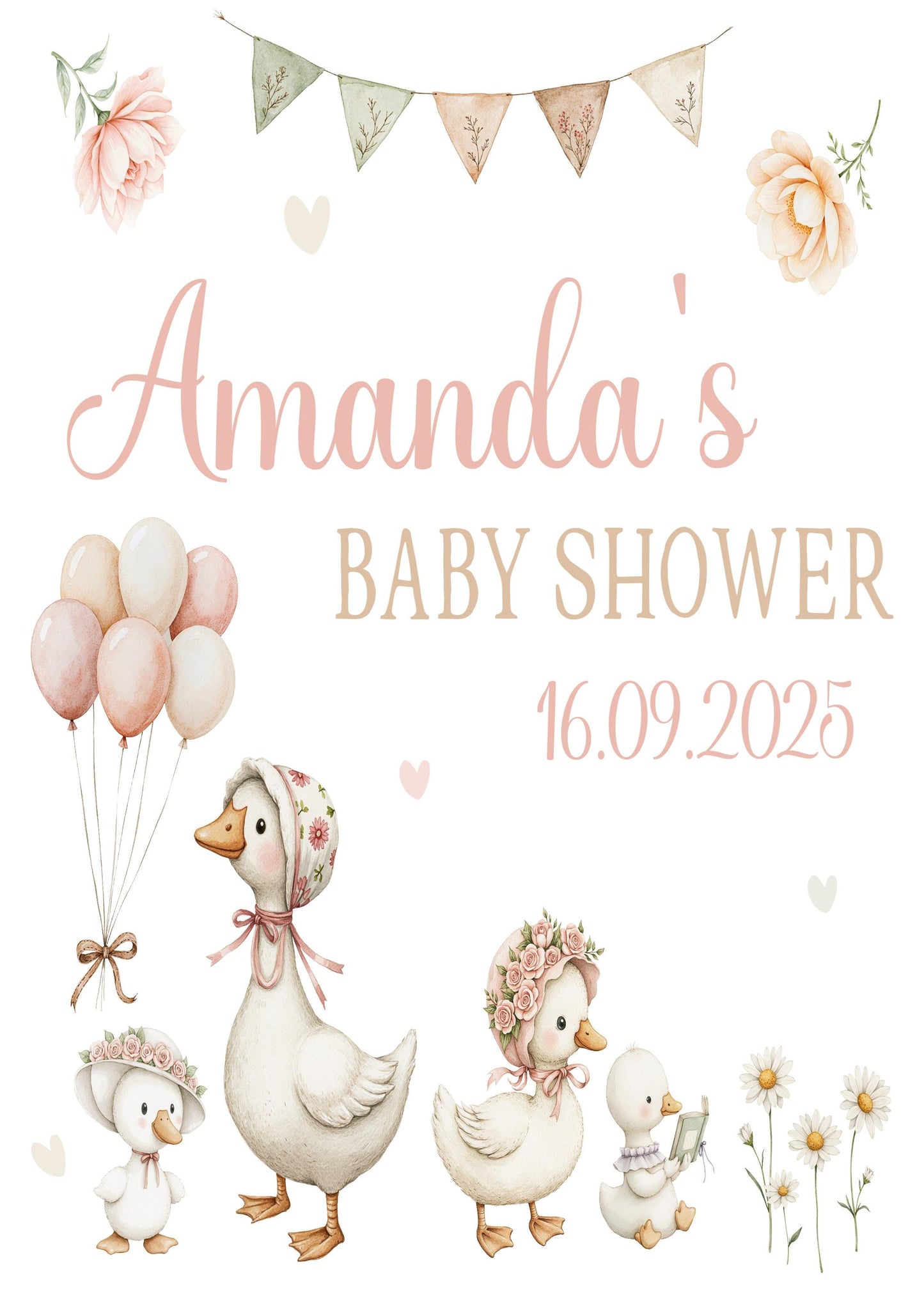 Printed Personalised Baby Shower Welcome Sign, Custom Baptism & Christening Sign First Holy Communion