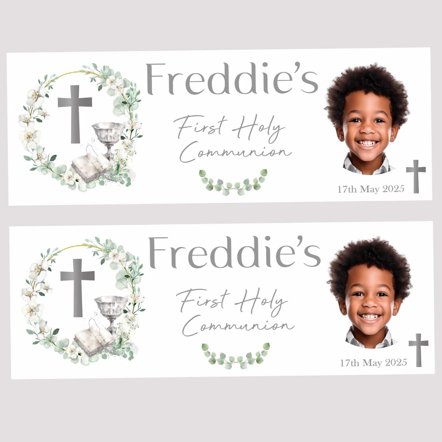 First Holy Communion Personalised Party Banners, Party Decor, Wall Decoration, 1st Communion or Confirmation, Christening