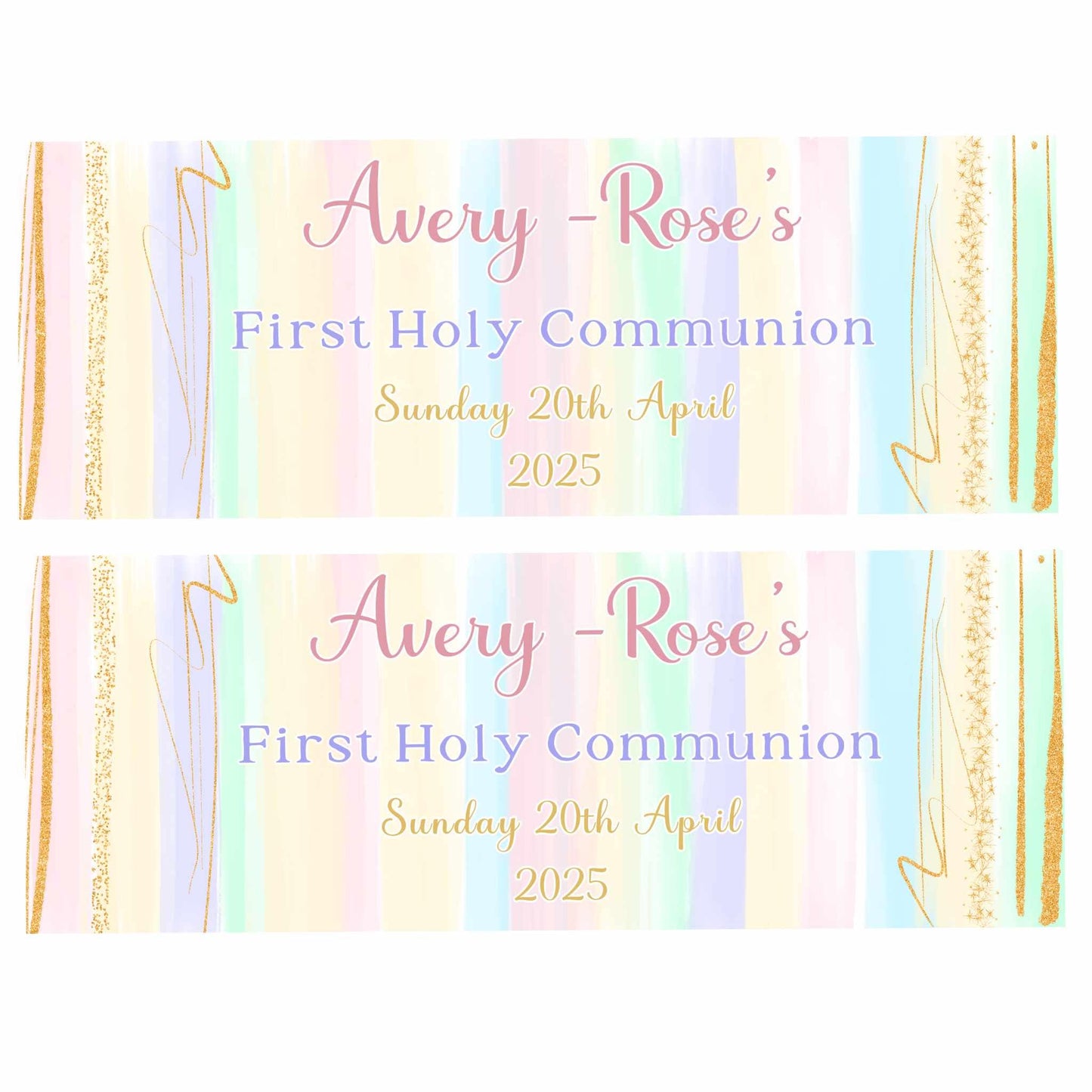First Holy Communion Personalised Party Banners, Party Decor, Wall Decoration, 1st Communion or Confirmation