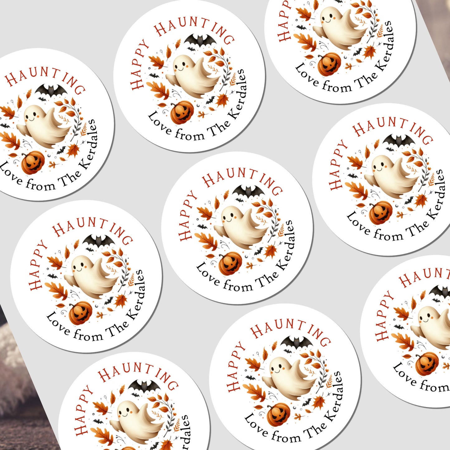Personalised Halloween Stickers Labels for Sweet Cones Trick or Treat Bags