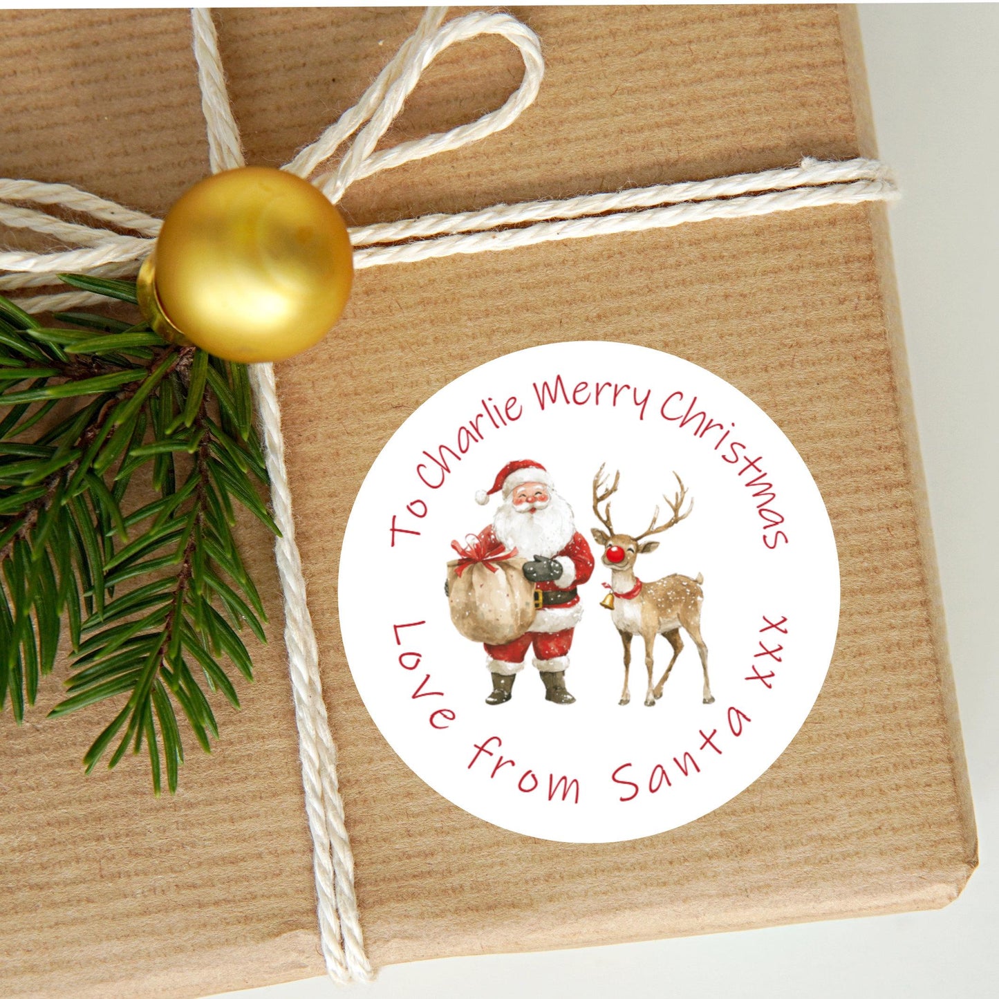 Personalised Christmas Stickers Labels For Wrapping Gifts, Name Tag
