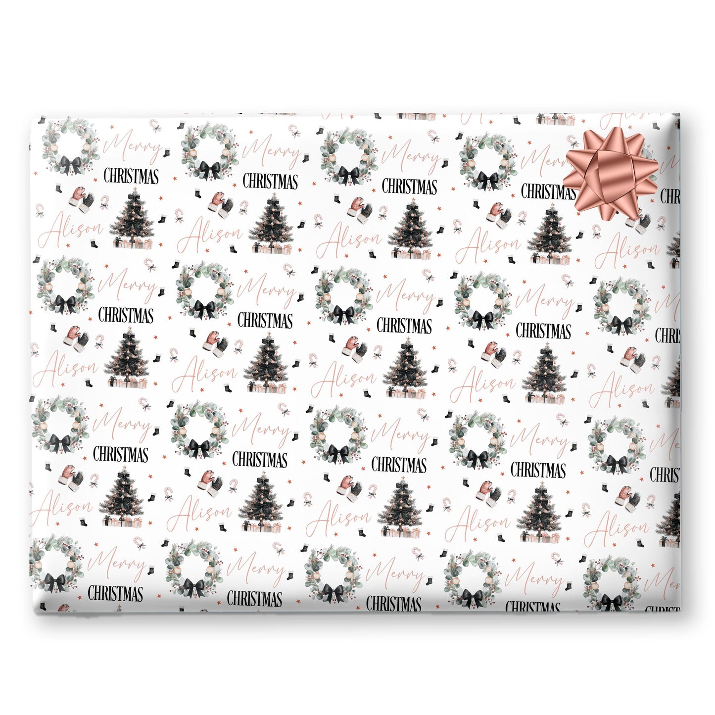 Christmas Gift Wrapping Paper, Personalised Gift Wrap for Her For Him, Ladies wrapping paper
