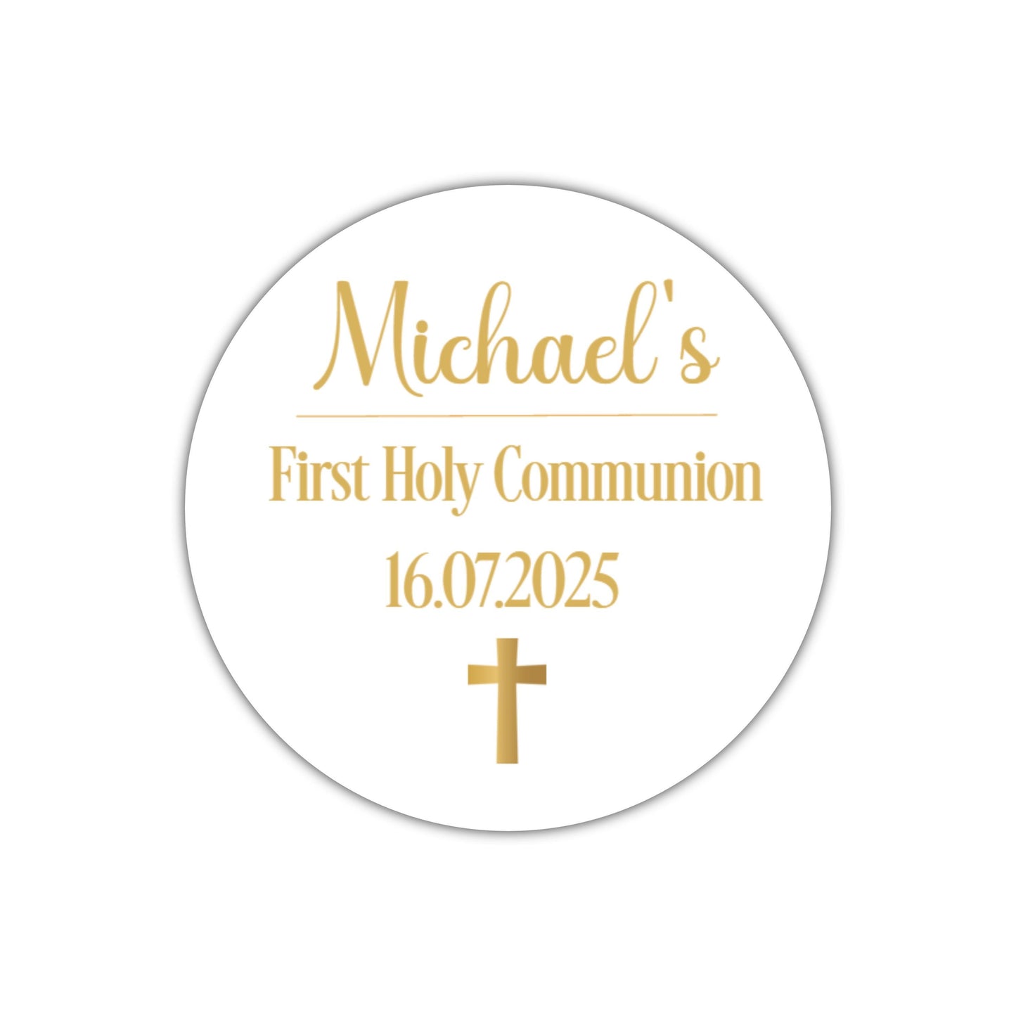 GLOSS Personalised First Holy Communion Stickers, Party Bag Stickers, Sweet Cone Bags, Christening, Baptism