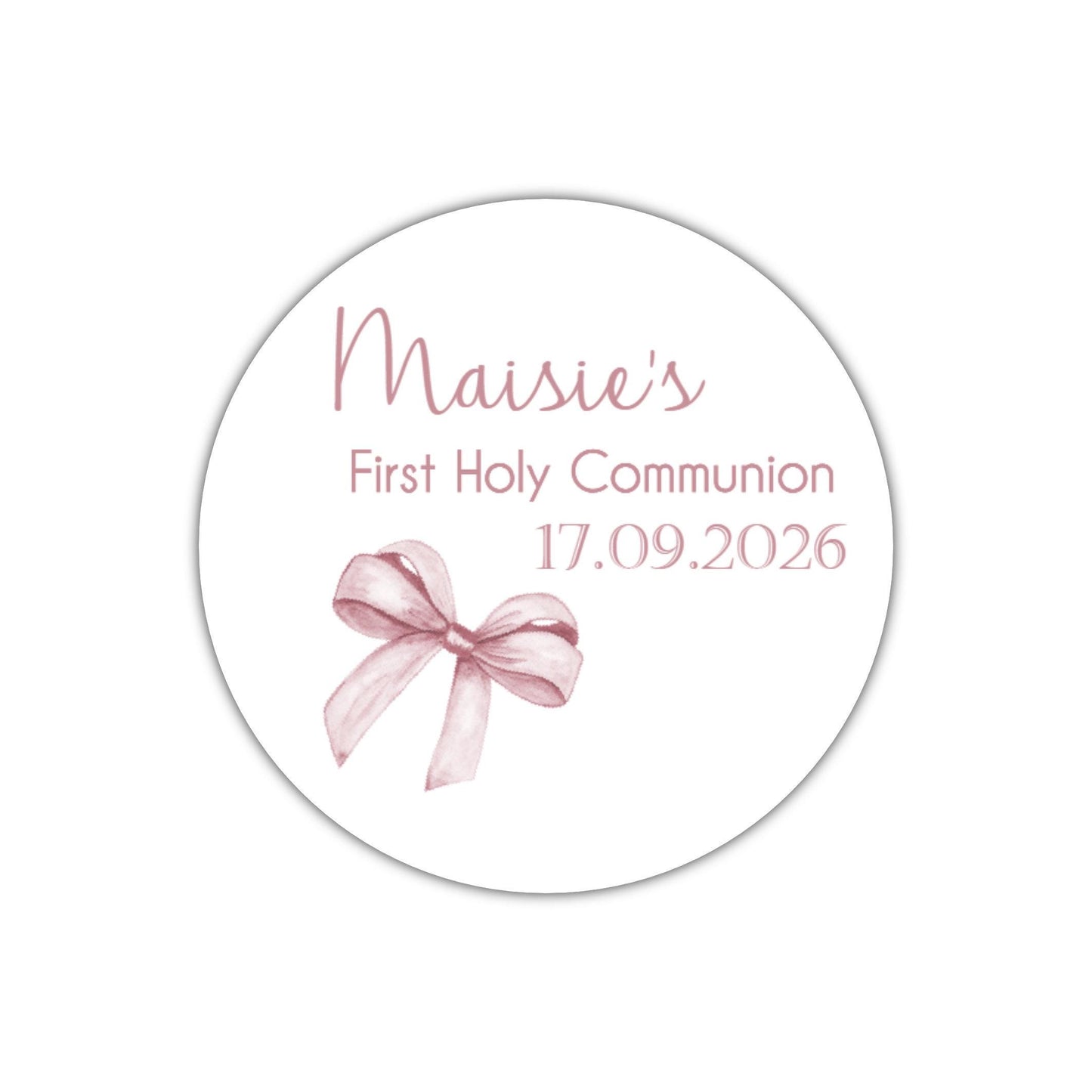 Personalised First Holy Communion Stickers, Party Bag Stickers, Sweet Cone Bags Party Favours Baptism Christening