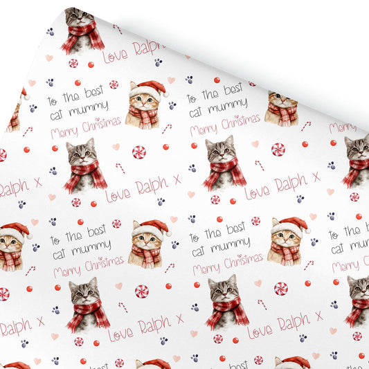 Personalised Cats Gift Wrap | Personalised Christmas Wrapping Paper | Personalised Gift Wrap | Fun Gift Wrap,