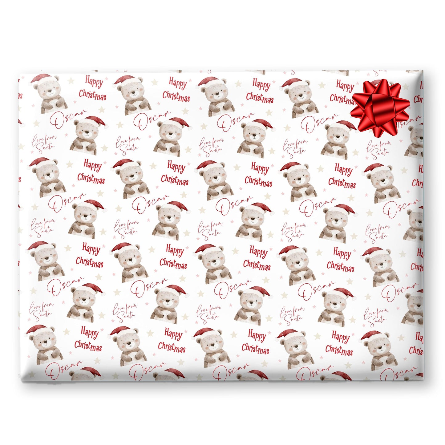 Christmas Gift Wrapping Paper,Personalised Girls or Boys Paper, Childrens Woodland Animal