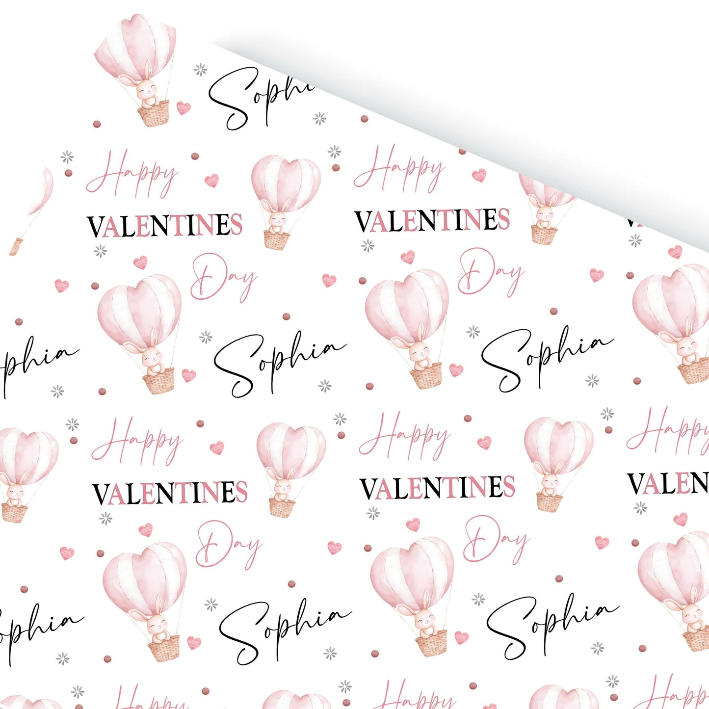 Personalised Valentines Wrapping Paper, Custom Gift Wrap for Kids, Birthday paper, cute animal gift wrap Gift Wrap, Hot air balloon paper