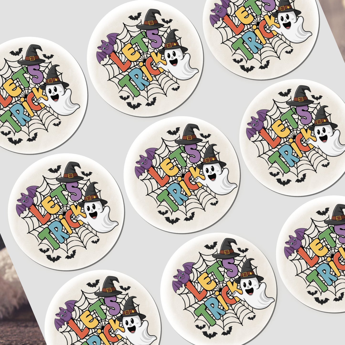 NON Personalised Halloween Stickers Labels for Sweet Cones Trick or Treat Bags