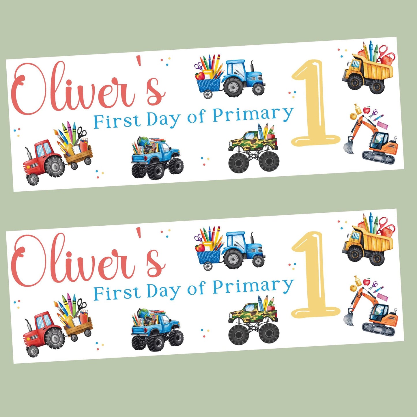 First Day of School Banner, Personalised Primary One Banner, Personalised back to school banner, School decorations, Back to school ideas