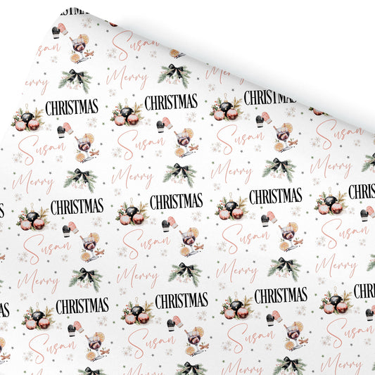 Christmas Gift Wrapping Paper, Personalised Gift Wrap for Her For Him Ladies