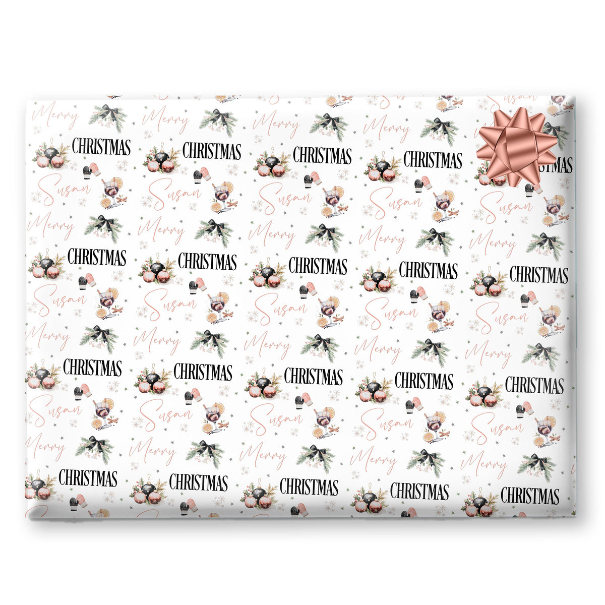 Personalised Gift Wrap for Her For Him Ladies Christmas Wrapping