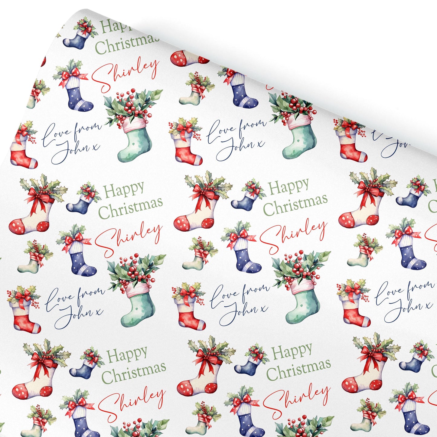 Personalised Gift Wrap | Personalised Christmas Wrapping Paper | Personalised Gift Wrap | Fun Gift Wrap | Stockings