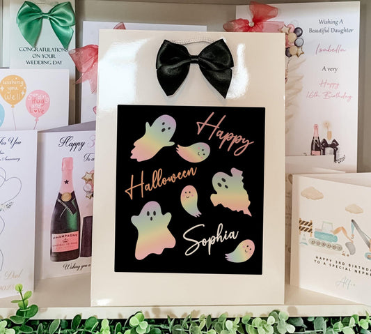 Personalised Halloween  Gift Bag Son Daughter Grandson Granddaughter Pastel Halloween